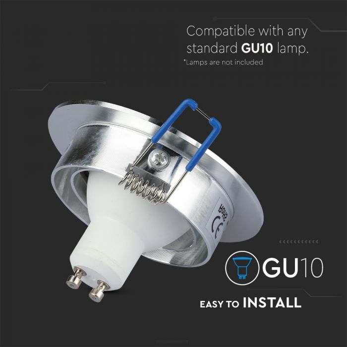 LED BRACKET 1XGU10 ROUND Movable Aluminium Brash 91 (75)