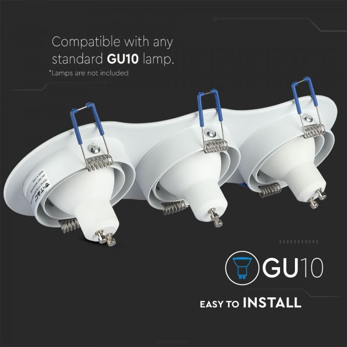 LED BRACKET 3XGU10 ROUND Movable White 255X91 (235X75)