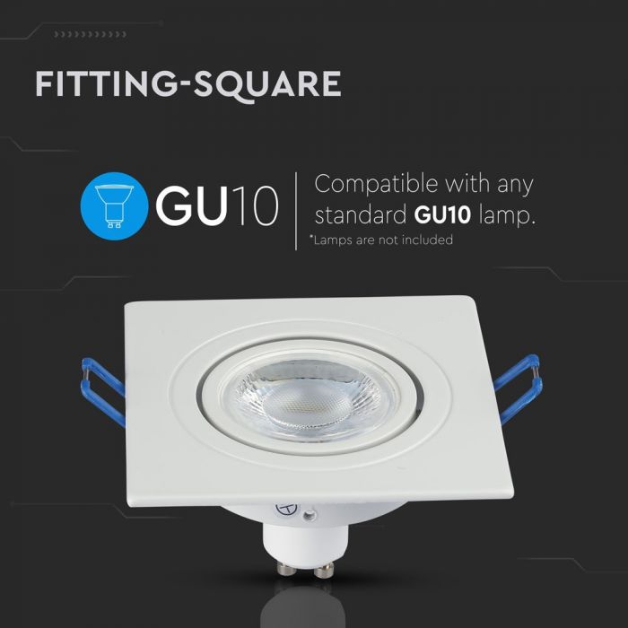 LED BRACKET 1XGU10 SQUARE Movable WHITE 91X91 (75)