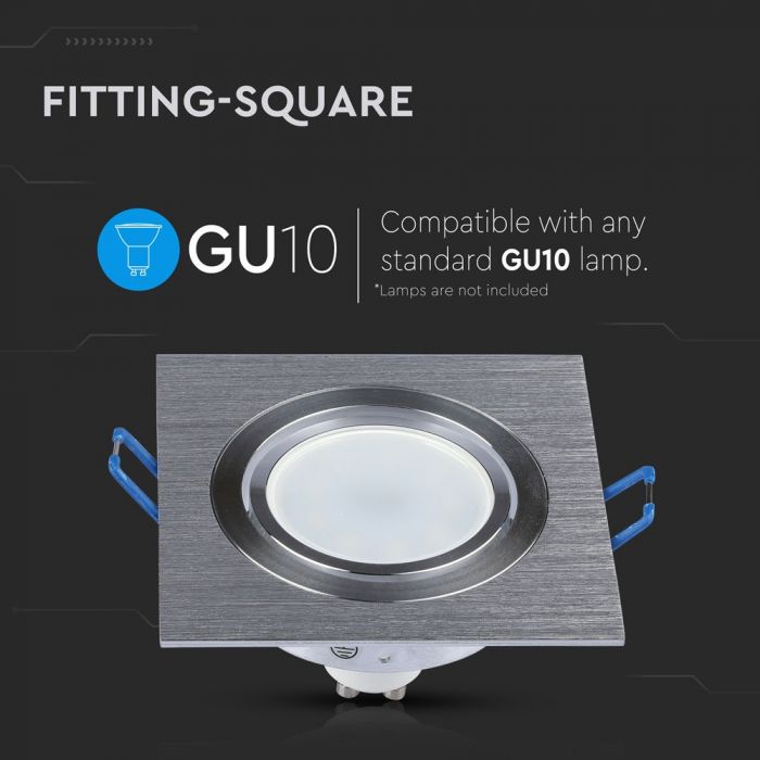 LED BRACKET 1XGU10 SQUARE Movable Aluminium Brash 91 (75)