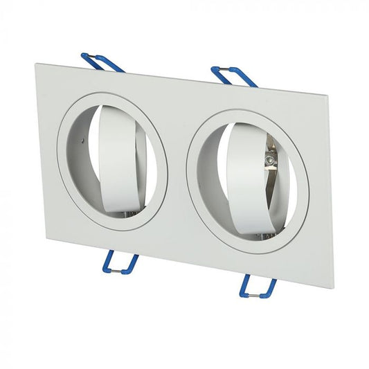 LED BRACKET TWIN 2XGU10 SQUARE Movable WHITE 173X91 (155X75)