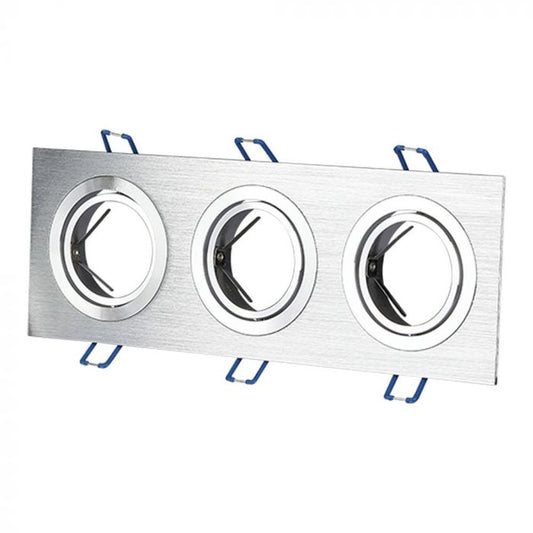 LED BRACKET 3XGU10 SQUARE Movable Aluminium Brash 255X91 (235X75)