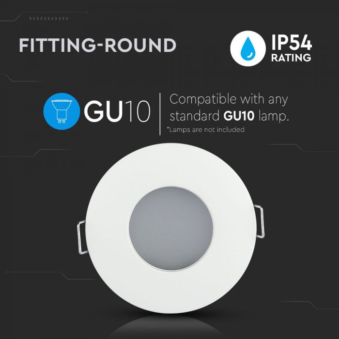 LED BRACKET GU10 ROUND FIXED WHITE 84 (75) IP54