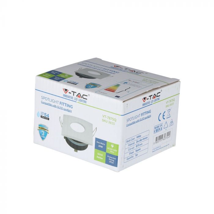 LED BRACKET GU10 SQUARE FIXED WHITE 84 (75) IP54