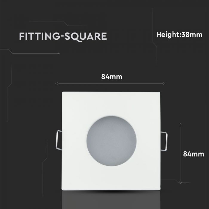 LED BRACKET GU10 SQUARE FIXED WHITE 84 (75) IP54