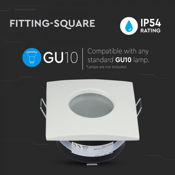 LED BRACKET GU10 SQUARE FIXED WHITE 84 (75) IP54