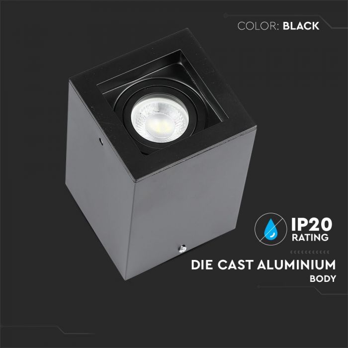 LED SURFACE MOUNTED GU10 FITTING SQUARE BLACK 142X100X100