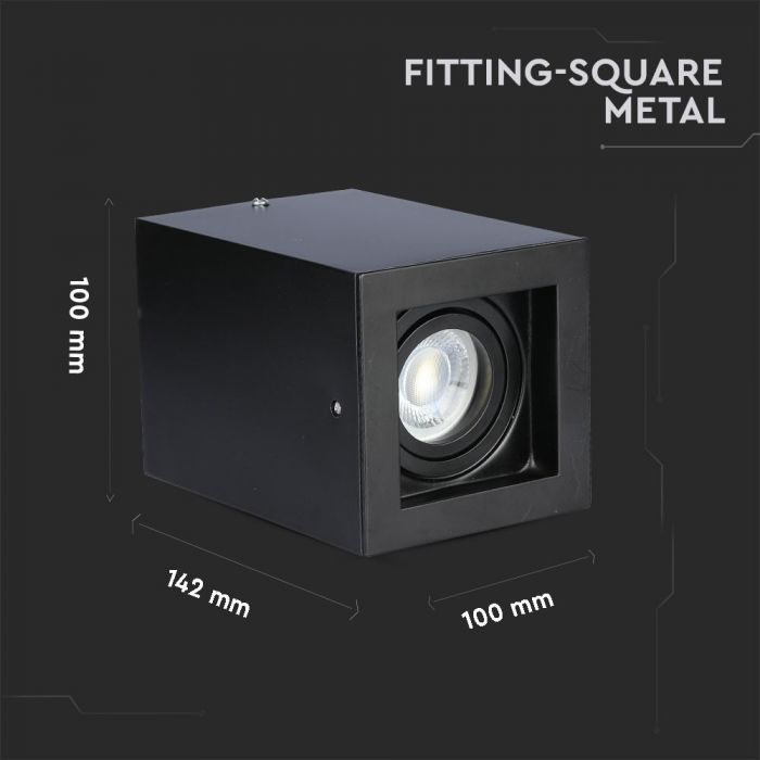 LED SURFACE MOUNTED GU10 FITTING SQUARE BLACK 142X100X100