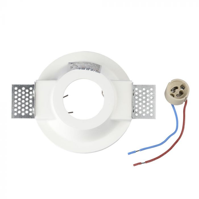 LED BRACKET GU10 ROUND WHITE 150X60 (50) GYPSUM