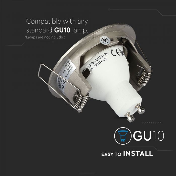 LED BRACKET GU10 ROUND Aluminium Fixed SN 81 (73) Twist to Open