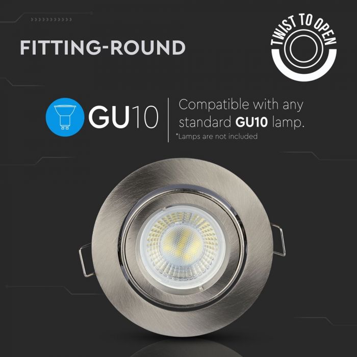 LED BRACKET GU10 ROUND Aluminium Movable (twist to open) SN 95 (85)