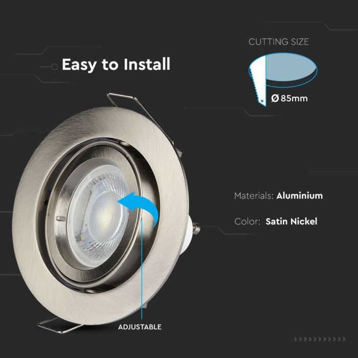 LED BRACKET GU10 ROUND Aluminium Movable (twist to open) SN 95 (85)