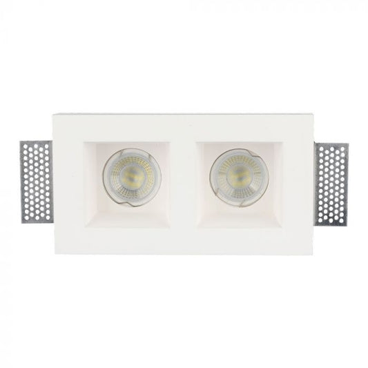 LED BRACKET 1X2 GU10 SQUARE WHITE 290X140X80 (215X120) GYPSUM