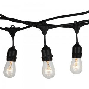 LED STRING LIGHT 15M WITH EURO PLUG AND 15 X WP SOCKET