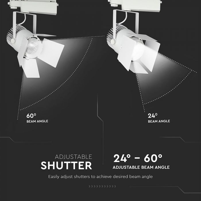 33W LED Tracklight SAMSUNG Chip White Body 4000K