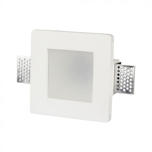 LED BRACKET GU10 SQUARE WHITE WITH FROST GLASS 120X60 (123) GYPSUM