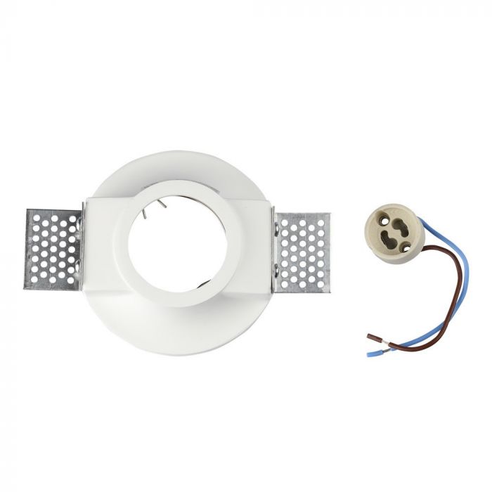 LED BRACKET GU10 ROUND WHITE 100X40 (103) GYPSUM