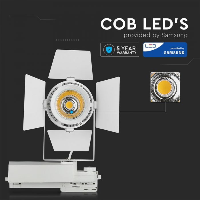 LED TRACK COB LIGHT 33W 2640lm DL 24-60° 17X23X24 4-LINE SAMSUNG CHIP WHITE