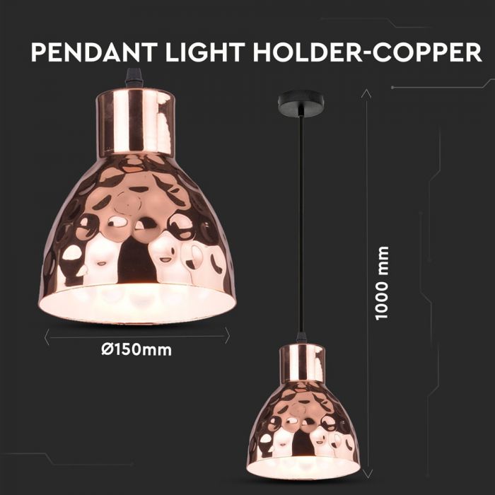 LED E27 PENDANT LIGHT ROSE GOLD 17X150 COPPER