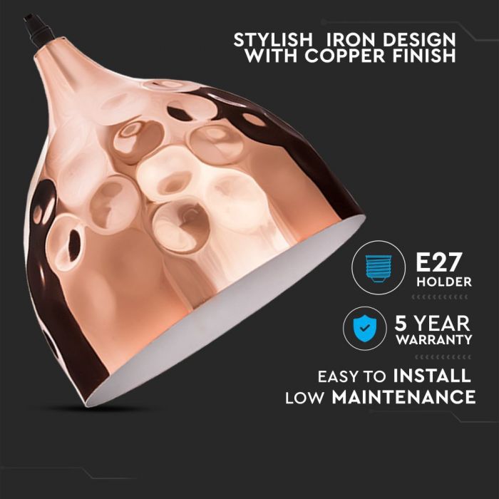 LED E27 PENDANT ROSE GOLD 23X100 COPPER