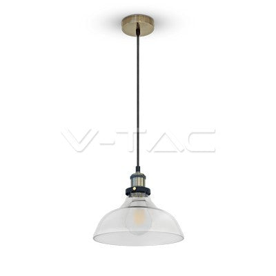 LED E27 PENDANT TRANSPARENT 25X23X110 GLASS