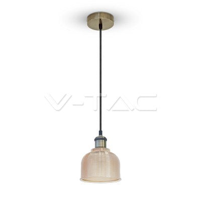 LED E27 PENDANT AMBER 15X16X105 GLASS