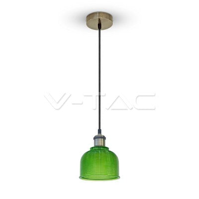 LED E27 PENDANT GREEN 15X16X105 GLASS