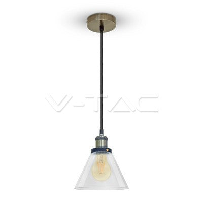 LED E27 PENDANT TRANSPARENT 18X23X110 VINTAGE GLASS