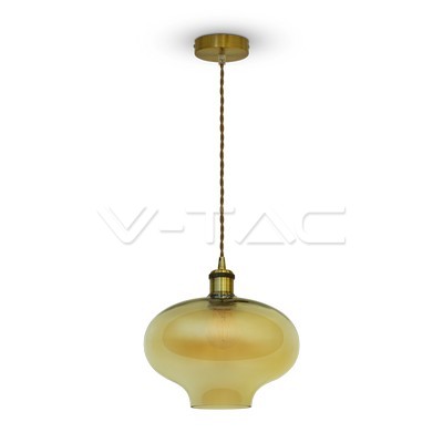 LED E27 PENDANT VINTAGE LIGHT AMBER 26X26X115 GLASS