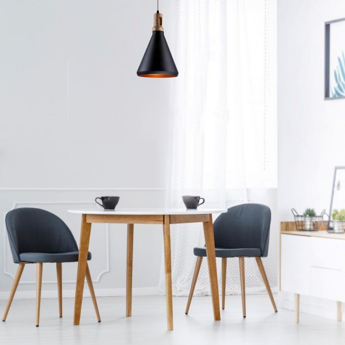 LED E27 PENDANT MODERN BLACK 20X40X120 WOODEN TOP