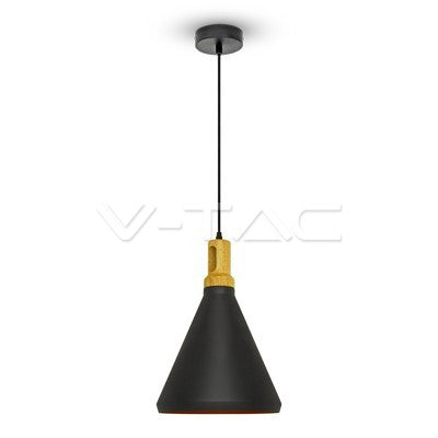 LED E27 PENDANT MODERN BLACK 20X40X120 WOODEN TOP