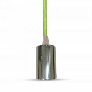 LED E27 PENDANT CHROME METAL 36X60 LIGHT GREEN