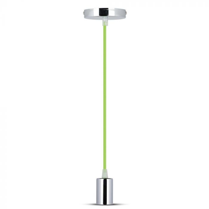 LED E27 PENDANT CHROME METAL 36X60 LIGHT GREEN