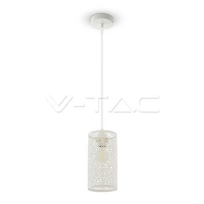 LED E27 PENDANT WHITE 13X25X130 CAN SHAPE METAL