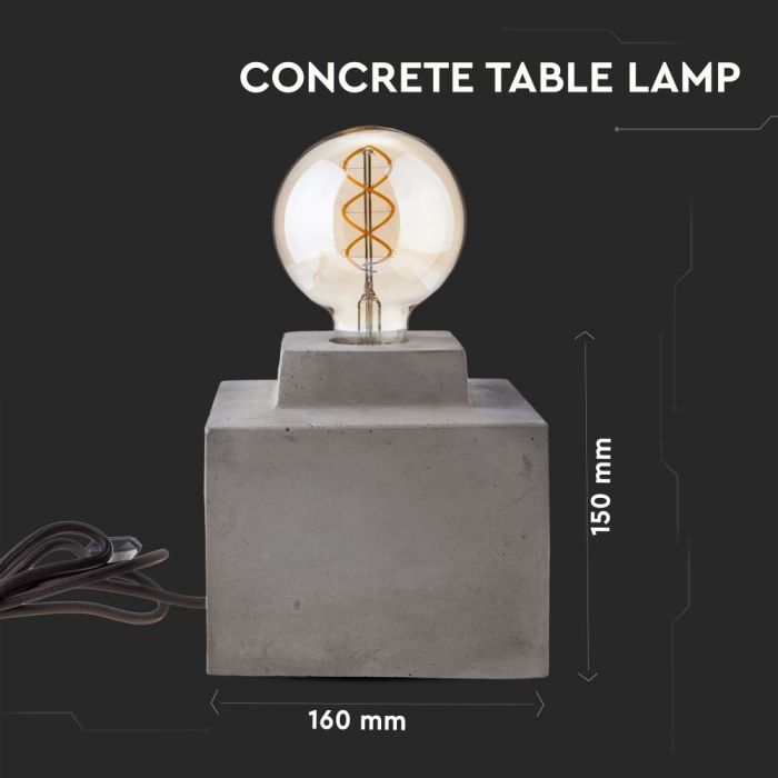 LED E27 PENDANT TABLE LAMP 16X15X200 CONCRETE