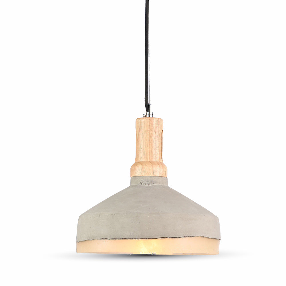 LED E27 PENDANT ACRYLIC 27X66X105 CONCRETE WITH WOOD