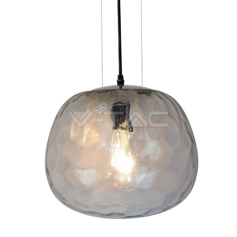 LED E27 PENDANT DESIGNER 3-WIRE SUSPENSION TRANSPARENT CHROME 30X26.5X100 GLASS