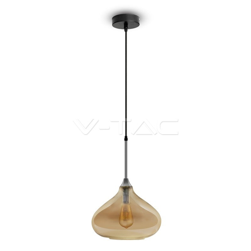 LED E27 PENDANT MODERN SLEEK AMBER 28.5X44X100 GLASS + METAL