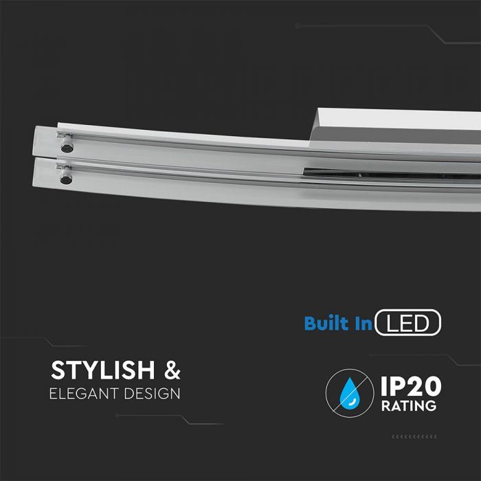 LED Pendant Designer Bend Double Ceiling Chrome 36W DL 2700lm 99X12X8 STAINLESS STEEL+METAL+Glass