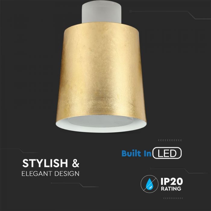 LED E27 PENDANT GOLD 7W 400lm DL 120° 12X19X122 IRON+ACRYLIC