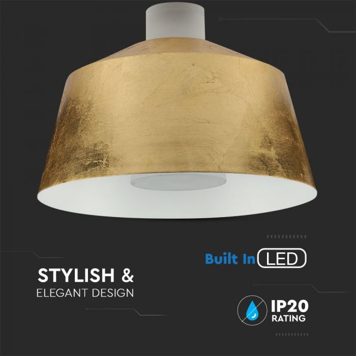 LED E27 PENDANT GOLD 7W 400lm DL 120° 25X19X122 IRON+ACRYLIC