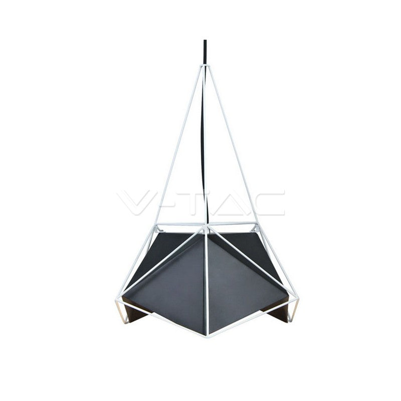 LED E27 PENDANT NET PRISM BLACK 40X54 WHITE WIRE