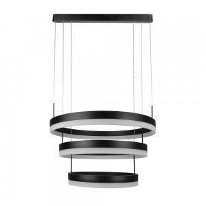 LED SOFT LIGHT CHANDELIER HANGING 3 STEP 92W WW 4550lm 120° 1200?600 BLACK DIMMABLE