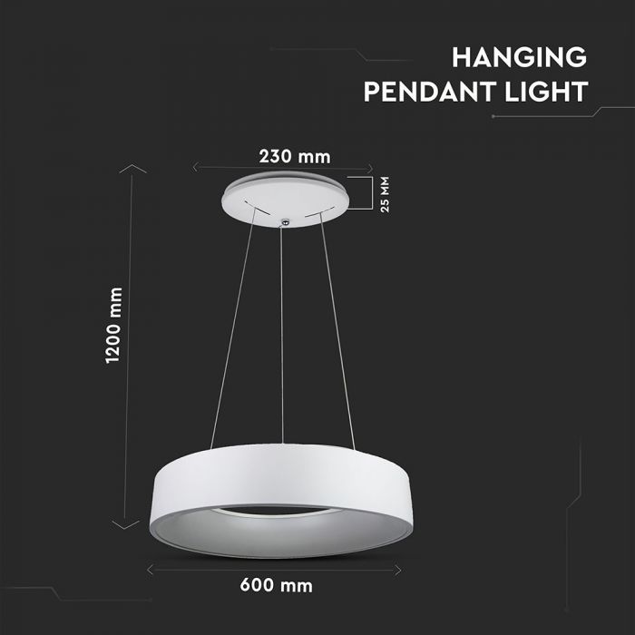 LED SOFT LIGHT CHANDELIER HANGING 30W WW 2250lm 120° 60 WHITE DIMMABLE