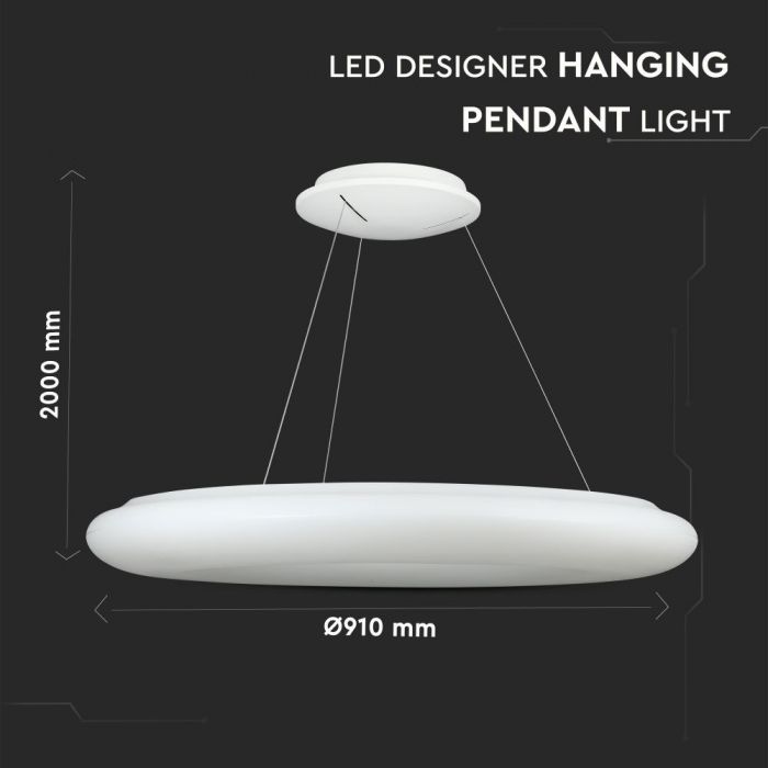 LED DESIGNER HANGING PENDANTB 105W 6300lm WW 120° 91X200 TRIAC DIMMABLE