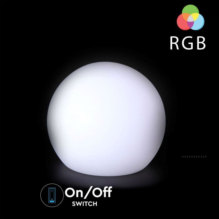 LED BALL LIGHT RGB RECHARGEABLE 1.5W 54lm 400X390 LLDPE WHITE IP54 DIMMABLE