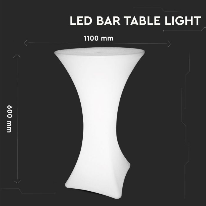 LED BAR TABLE LIGHT RGB RECHARGEABLE 1W 100lm 60X110 LLDPE WHITE IP54 DIMMABLE