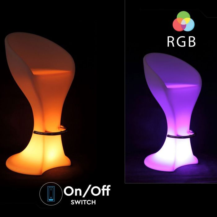 LED BAR STOOL LIGHT RGB RECHARGEABLE 1W 100lm 50X56X110 LLDPE WHITE IP54 DIMMABLE