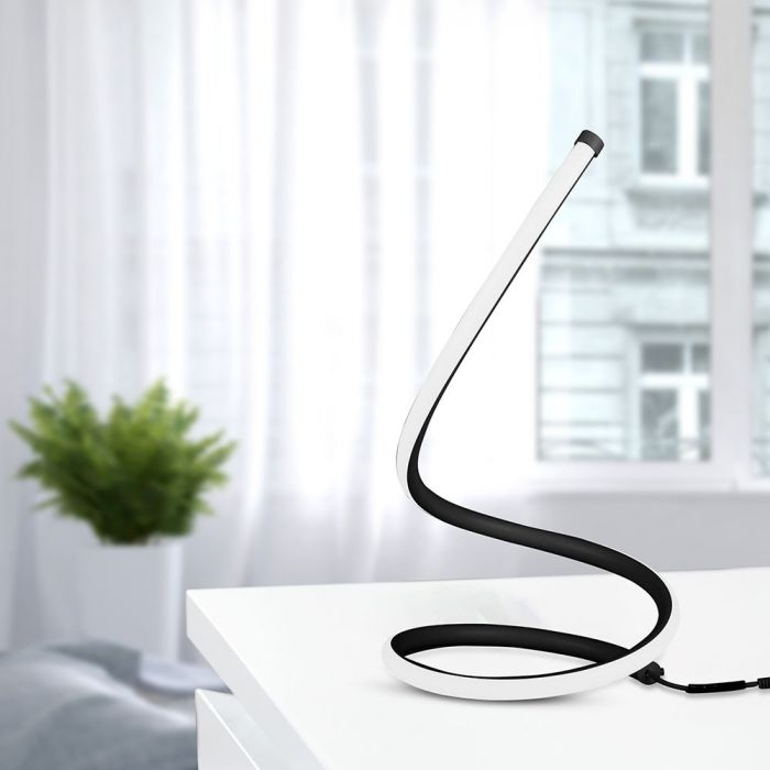 LED DESIGNER TABLE LAMP EU CORD+SWITCH 17W WW 1300lm 120° 21X35 BLACK