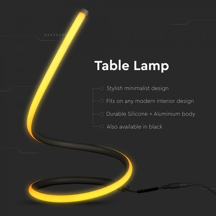 LED DESIGNER TABLE LAMP EU CORD+SWITCH 17W WW 1300lm 120° 21X35 BLACK